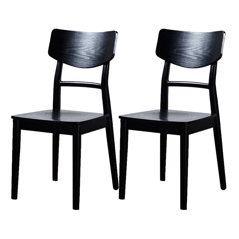 Black Modern Side Chair Solid Wood Dining Chair for Living Room