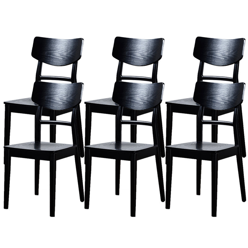 Black Modern Side Chair Solid Wood Dining Chair for Living Room