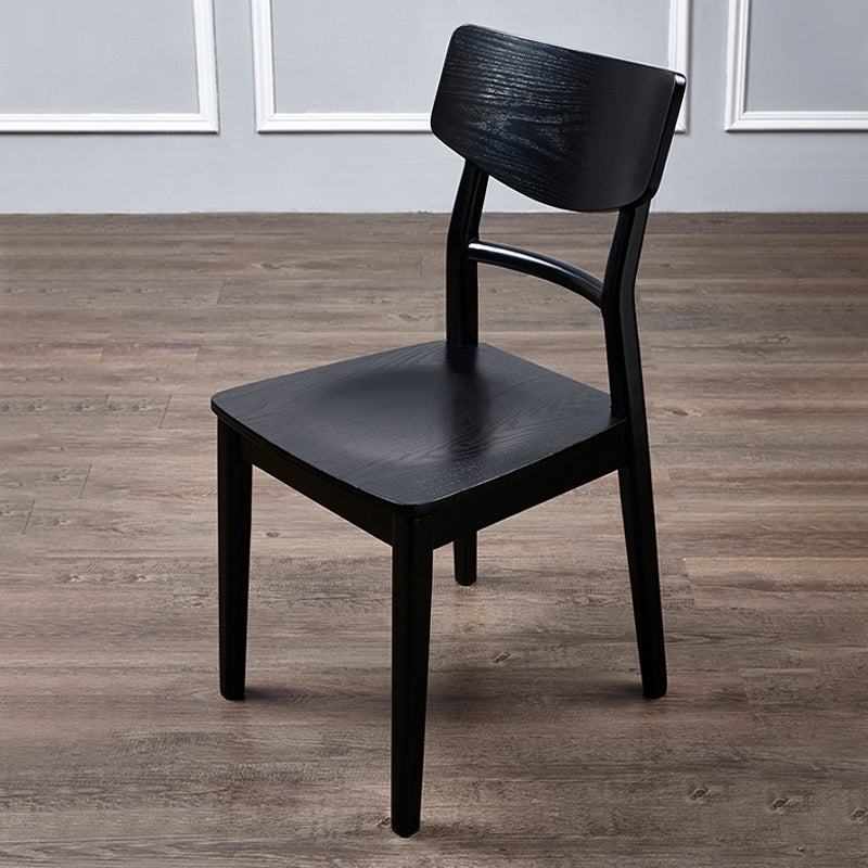 Black Modern Side Chair Solid Wood Dining Chair for Living Room