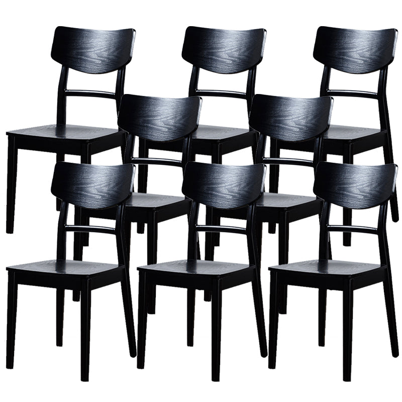 Black Modern Side Chair Solid Wood Dining Chair for Living Room