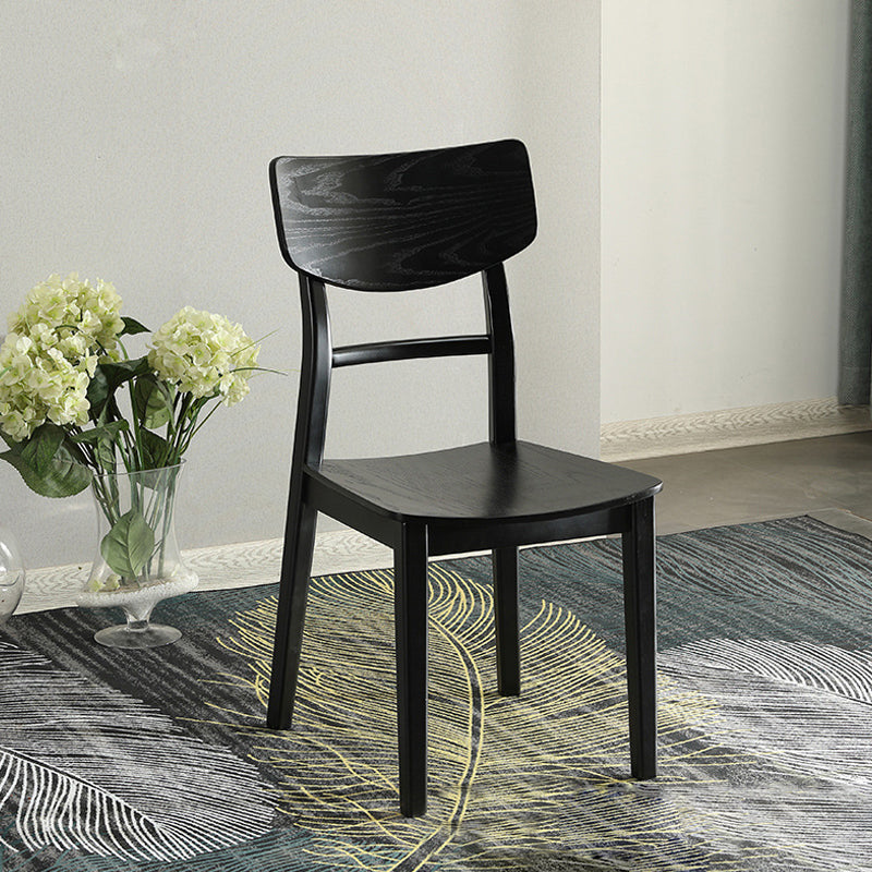 Black Modern Side Chair Solid Wood Dining Chair for Living Room