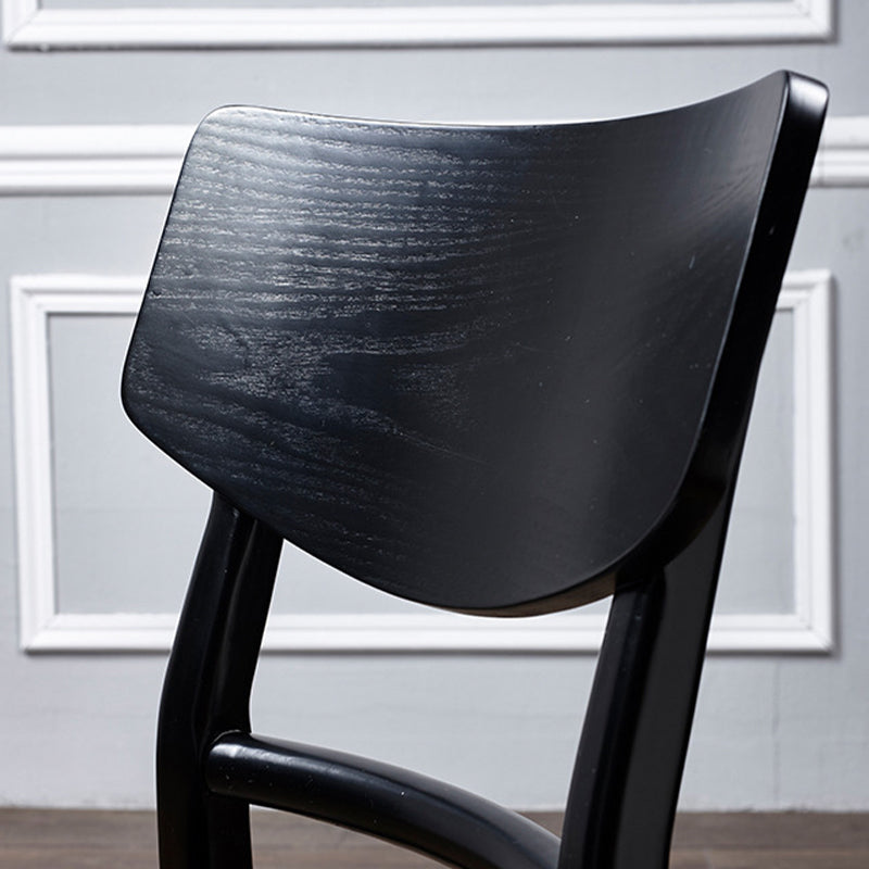 Black Modern Side Chair Solid Wood Dining Chair for Living Room
