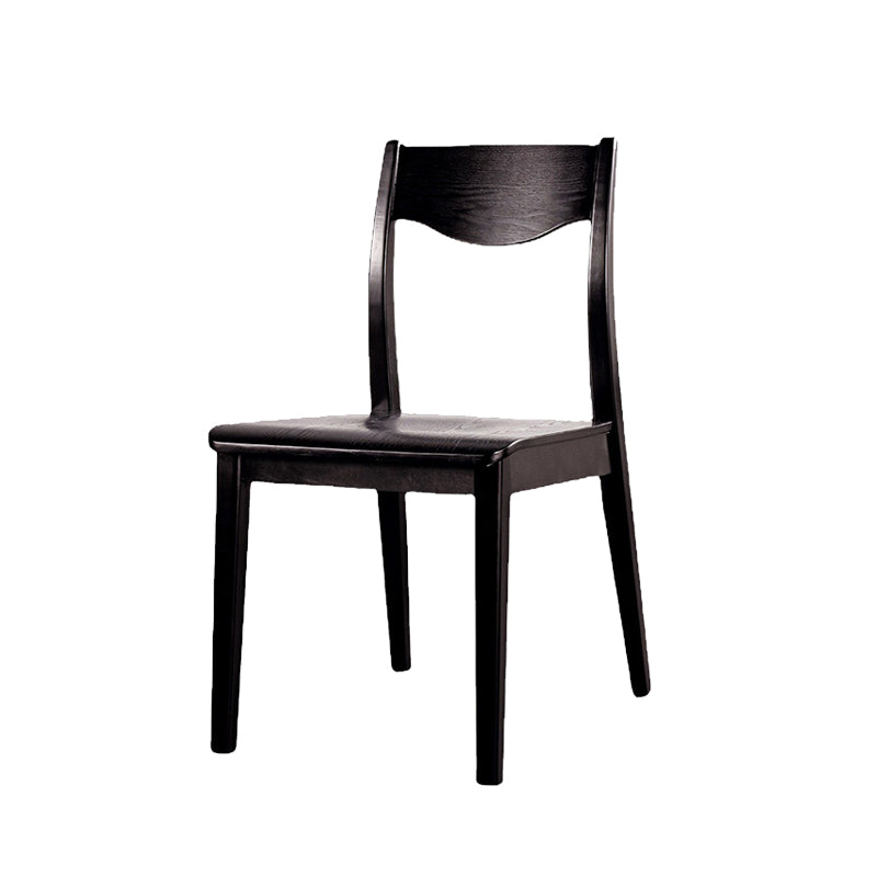 Solid Wood Side Chair Modern Black Indoor Dining Chair for Living Room
