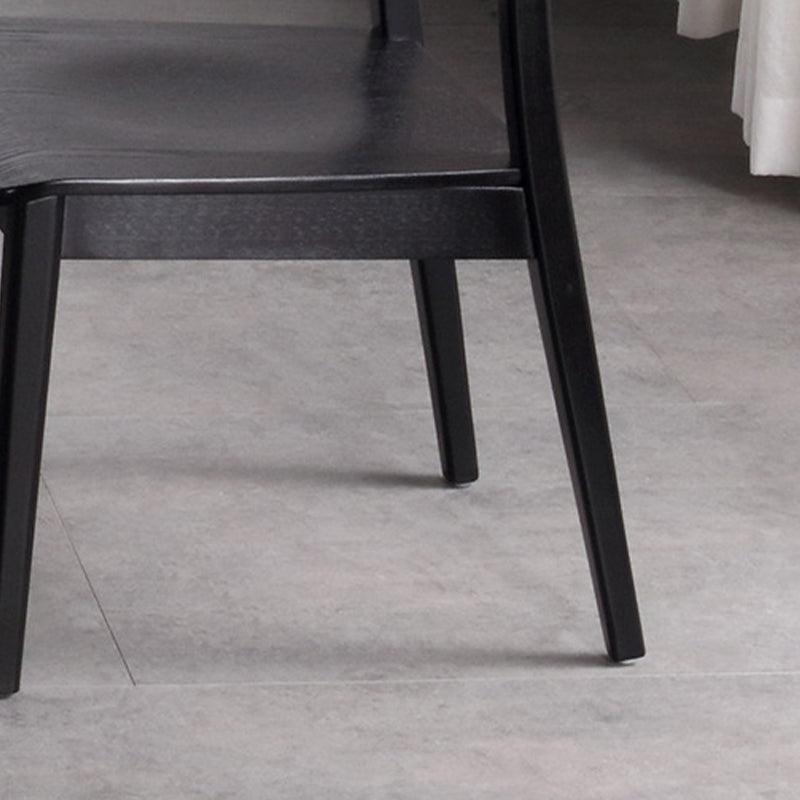 Solid Wood Side Chair Modern Black Indoor Dining Chair for Living Room
