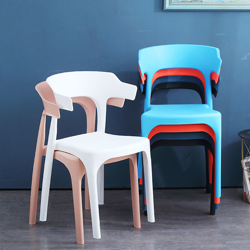 Dining Room Armless Chairs Plastic Contemporary Style Chair for Home
