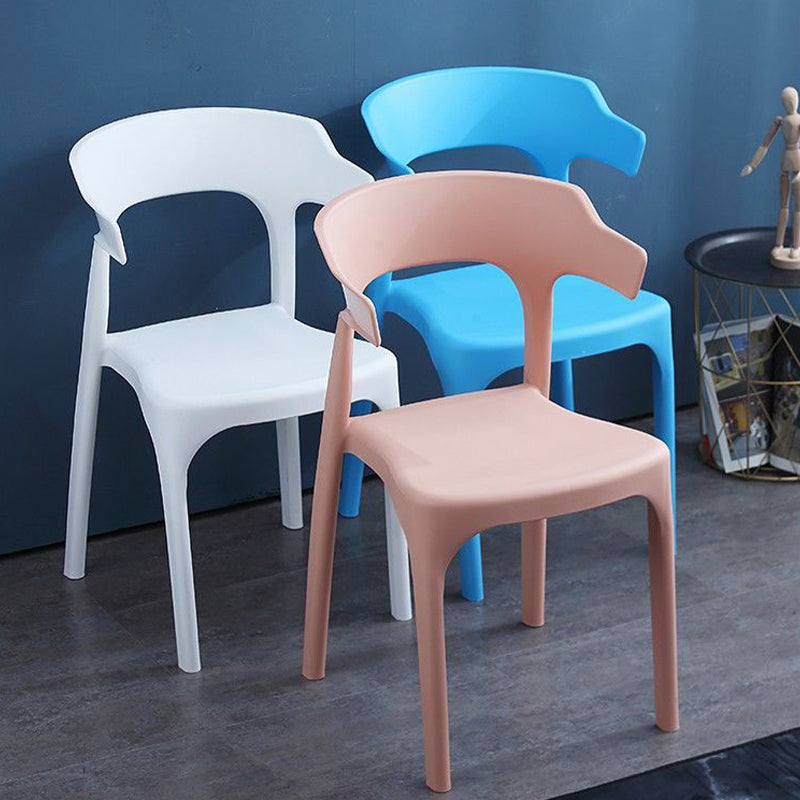 Dining Room Armless Chairs Plastic Contemporary Style Chair for Home