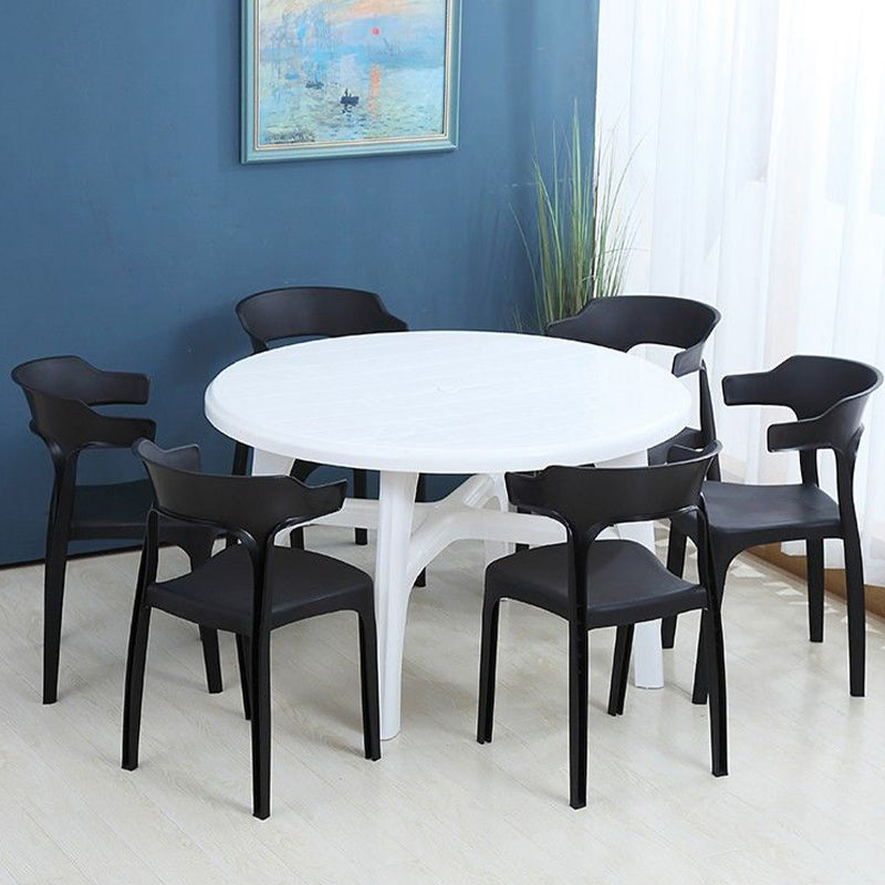 Dining Room Armless Chairs Plastic Contemporary Style Chair for Home