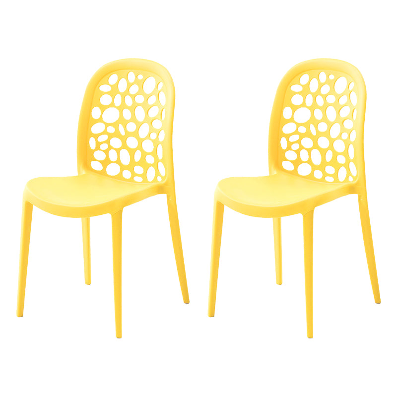 Contemporary Kitchen Dining Side Chair Plastic Armless Chair
