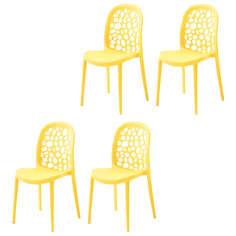 Contemporary Kitchen Dining Side Chair Plastic Armless Chair