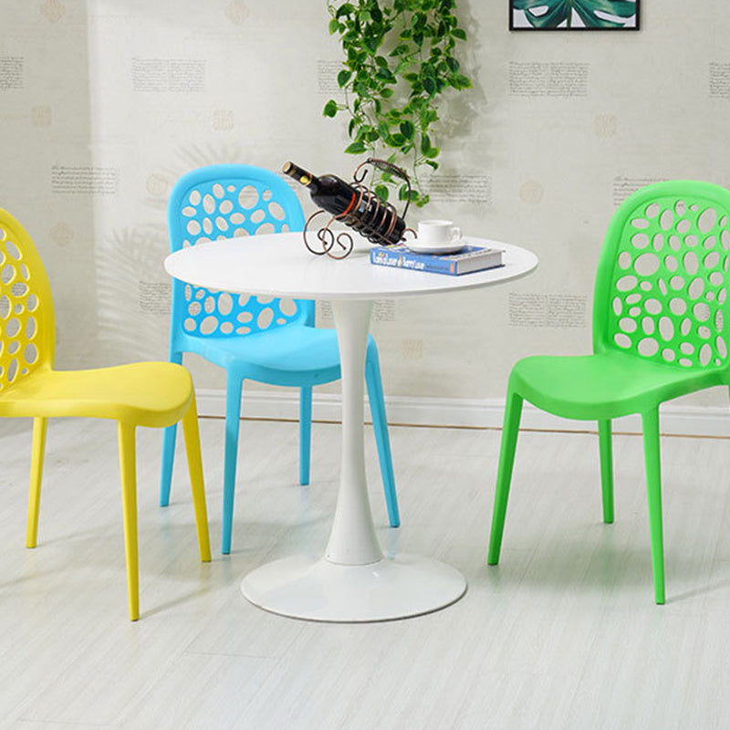 Contemporary Kitchen Dining Side Chair Plastic Armless Chair