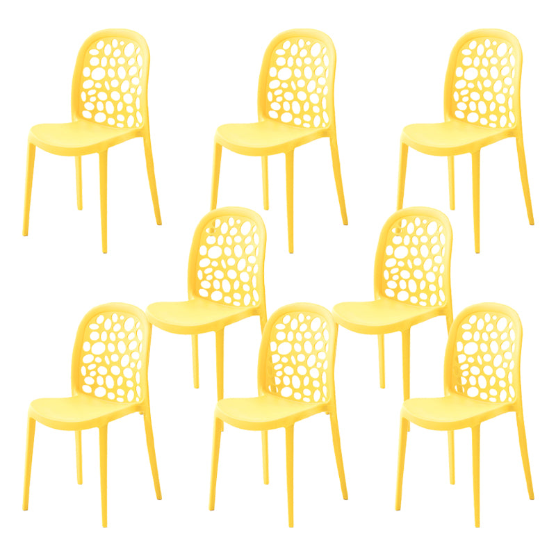 Contemporary Kitchen Dining Side Chair Plastic Armless Chair
