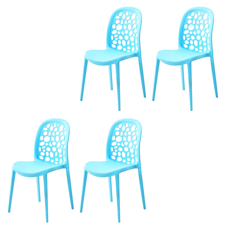 Contemporary Kitchen Dining Side Chair Plastic Armless Chair