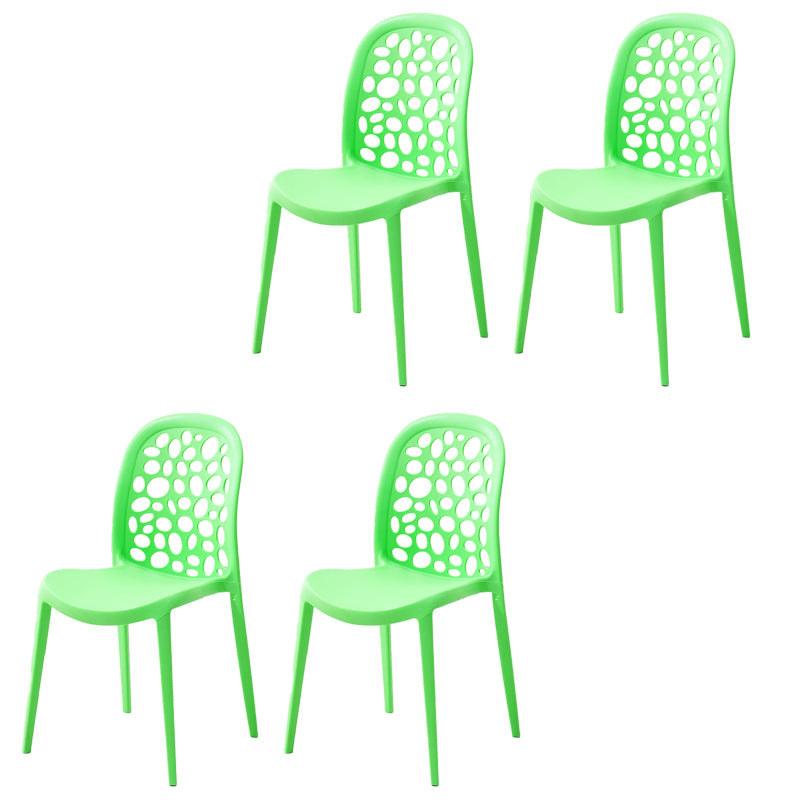 Contemporary Kitchen Dining Side Chair Plastic Armless Chair
