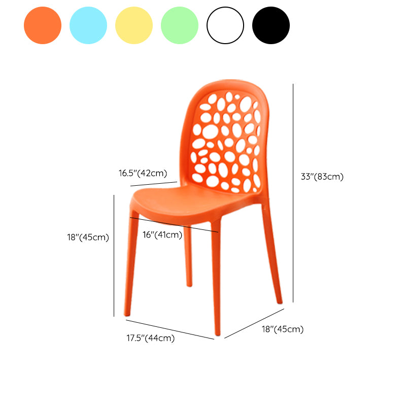 Contemporary Kitchen Dining Side Chair Plastic Armless Chair
