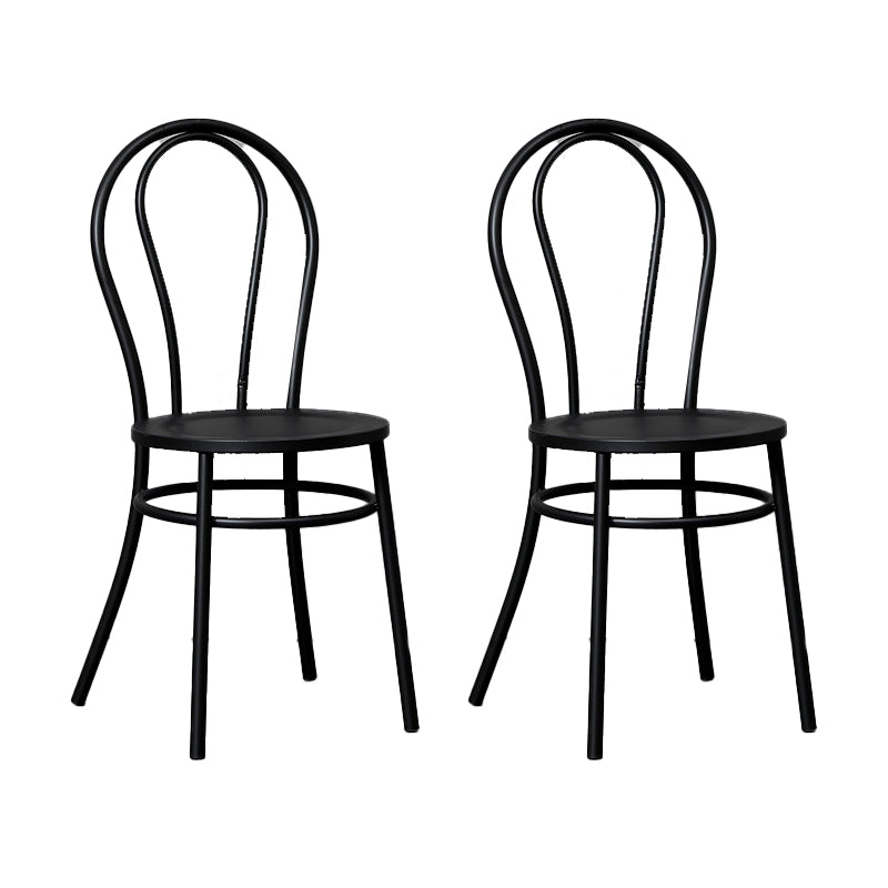 Industrial Windsor Back Armless Chair Metal Dining Room Chairs