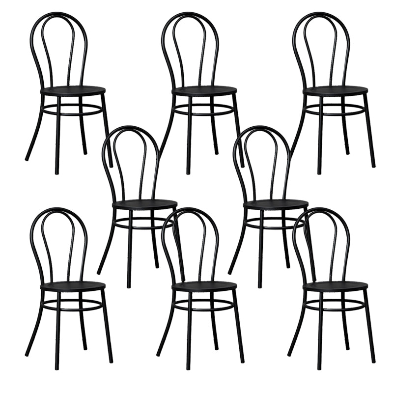 Industrial Windsor Back Armless Chair Metal Dining Room Chairs