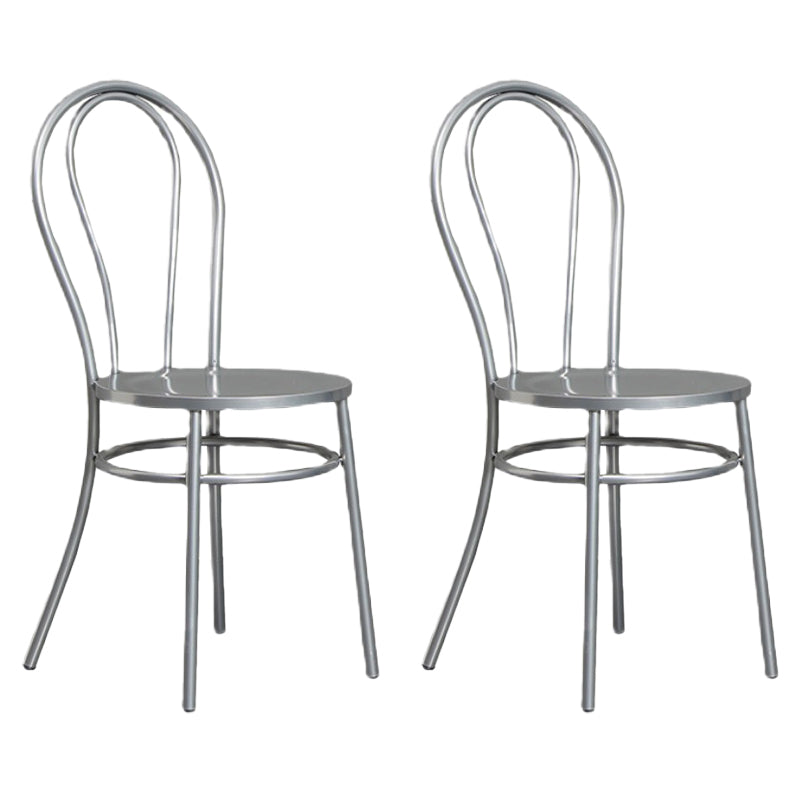 Industrial Windsor Back Armless Chair Metal Dining Room Chairs