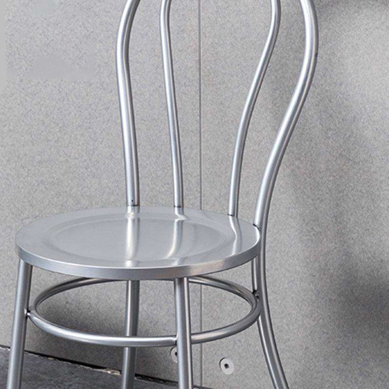 Industrial Windsor Back Armless Chair Metal Dining Room Chairs