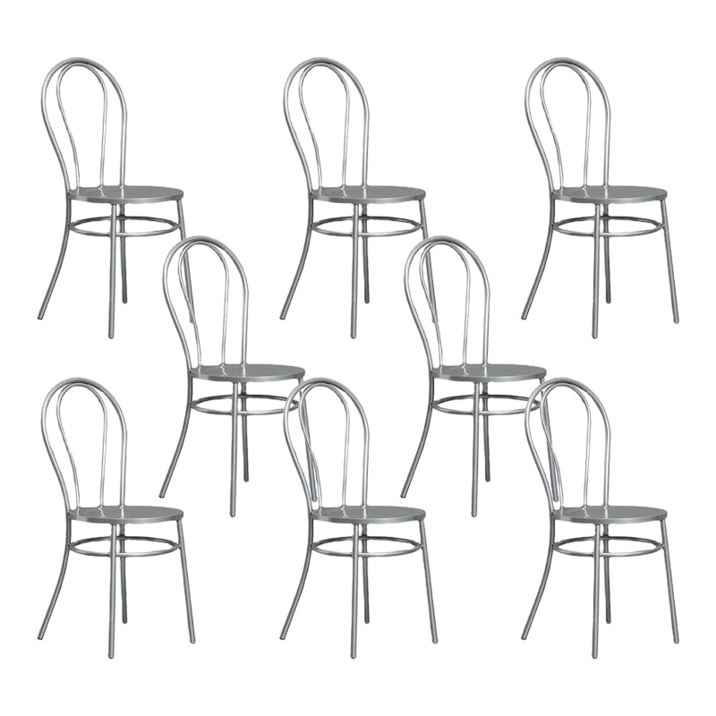 Industrial Windsor Back Armless Chair Metal Dining Room Chairs