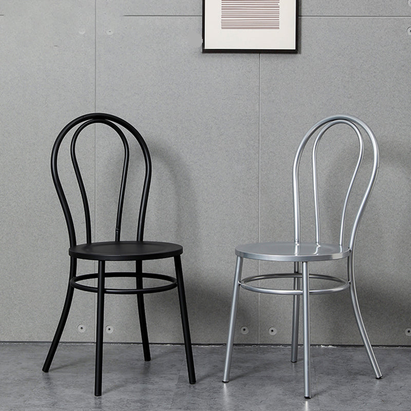 Industrial Windsor Back Armless Chair Metal Dining Room Chairs