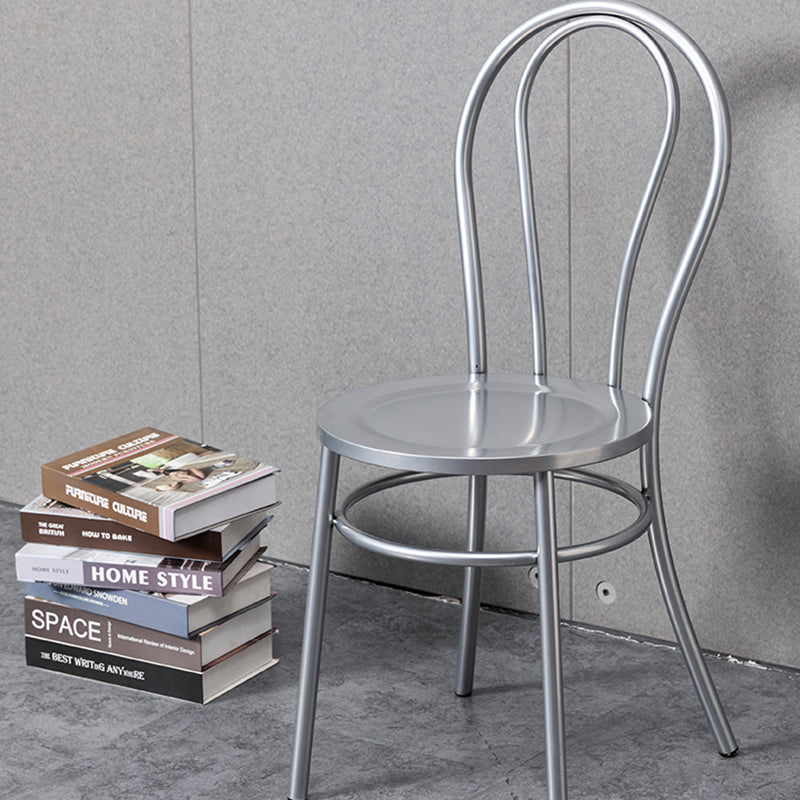 Industrial Windsor Back Armless Chair Metal Dining Room Chairs