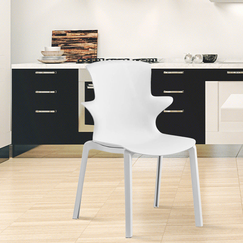 Home Stacking Side Chair Indoor Plastic Wingback Dining Chair