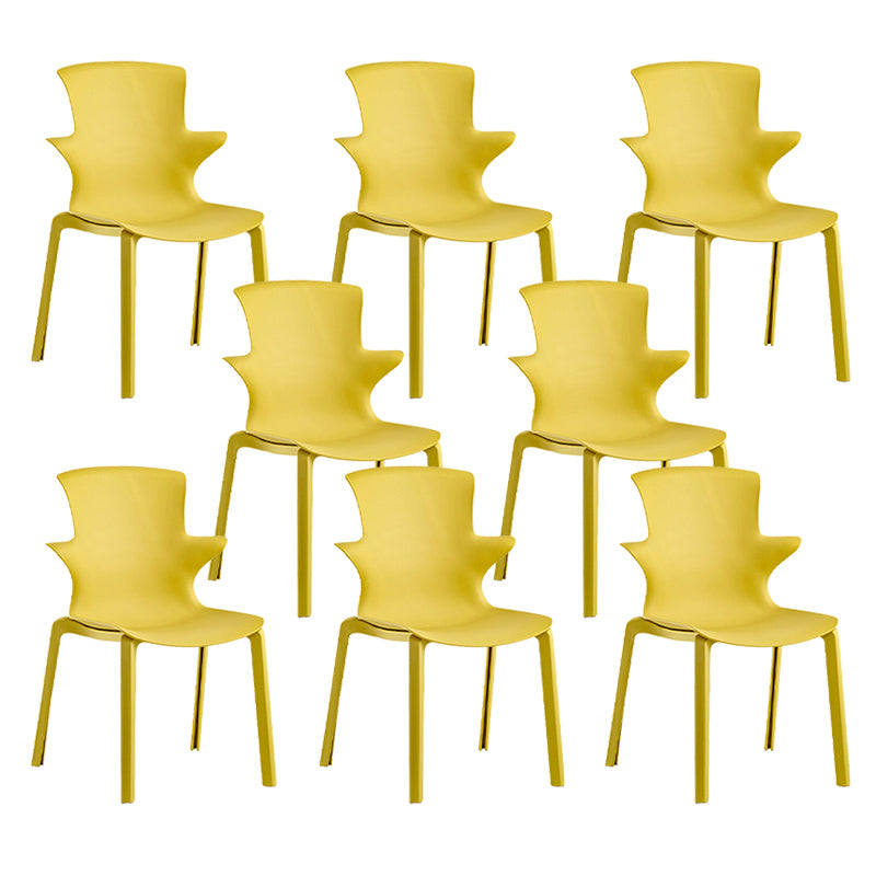 Home Stacking Side Chair Indoor Plastic Wingback Dining Chair