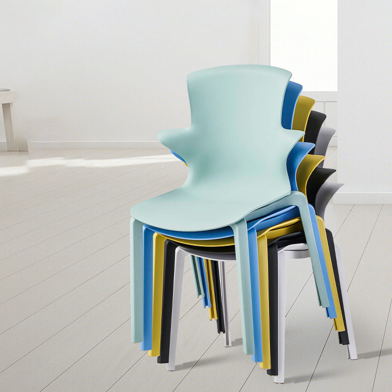 Home Stacking Side Chair Indoor Plastic Wingback Dining Chair