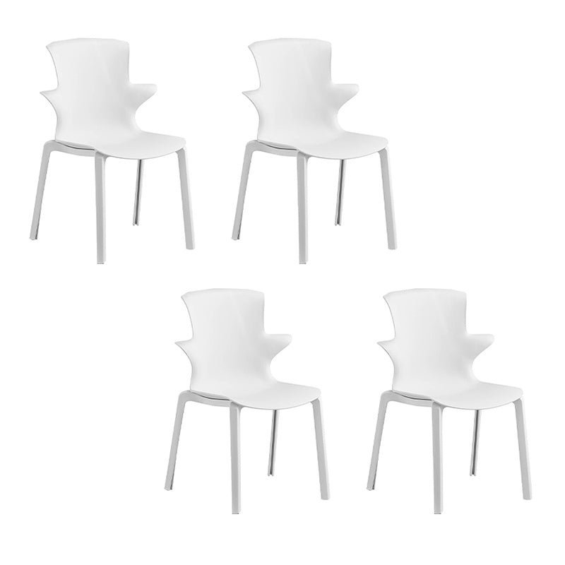 Home Stacking Side Chair Indoor Plastic Wingback Dining Chair