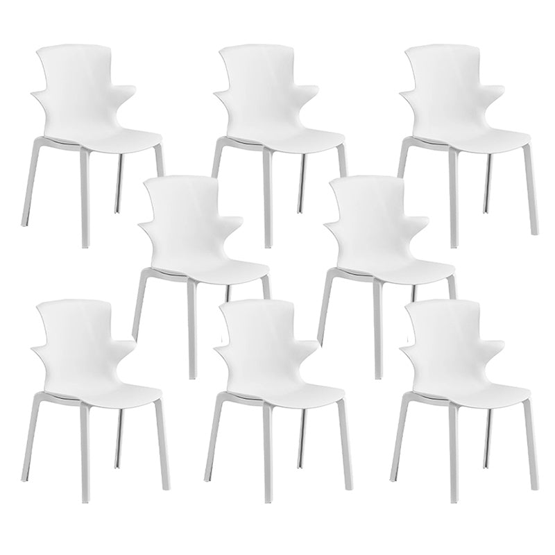 Home Stacking Side Chair Indoor Plastic Wingback Dining Chair