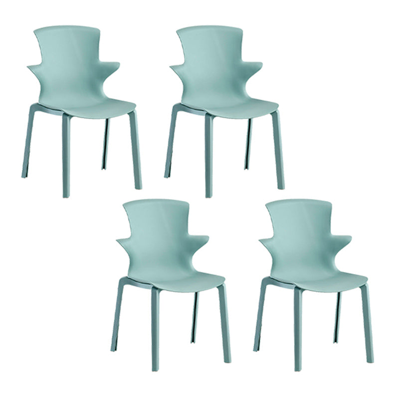 Home Stacking Side Chair Indoor Plastic Wingback Dining Chair