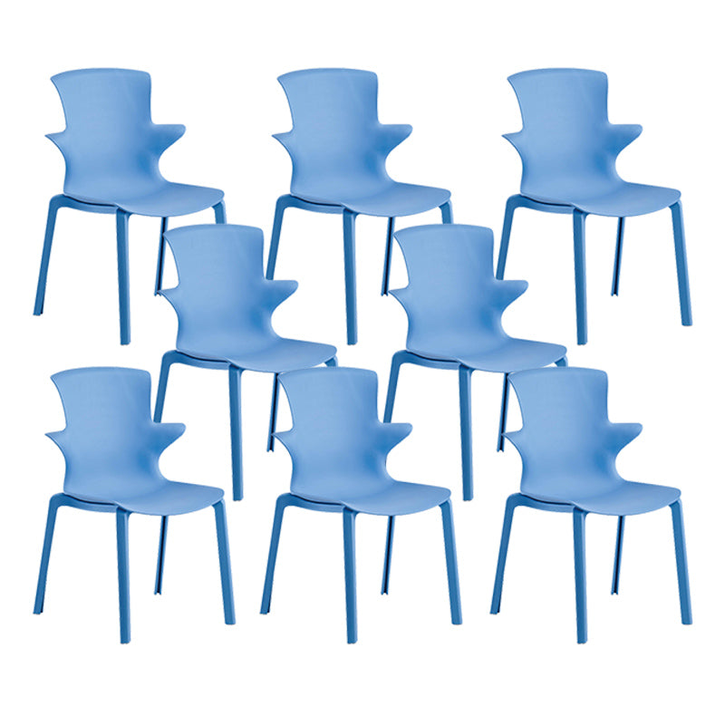 Home Stacking Side Chair Indoor Plastic Wingback Dining Chair