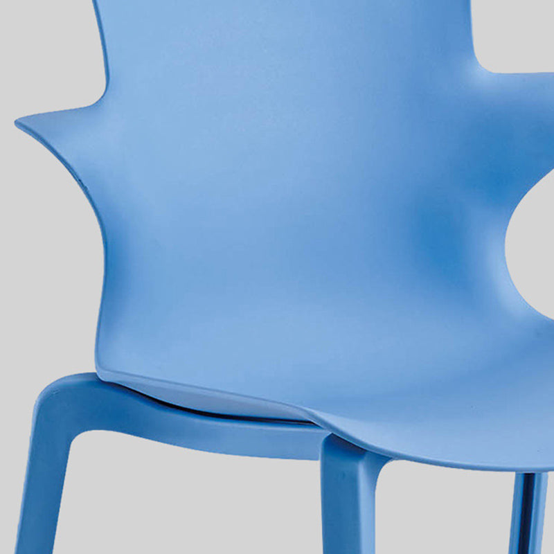 Home Stacking Side Chair Indoor Plastic Wingback Dining Chair