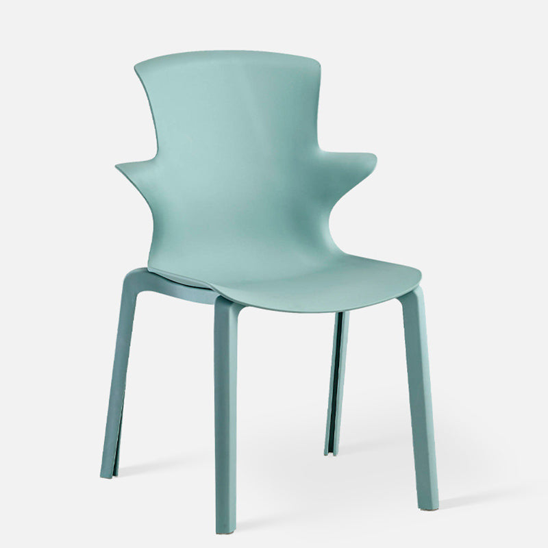 Home Stacking Side Chair Indoor Plastic Wingback Dining Chair