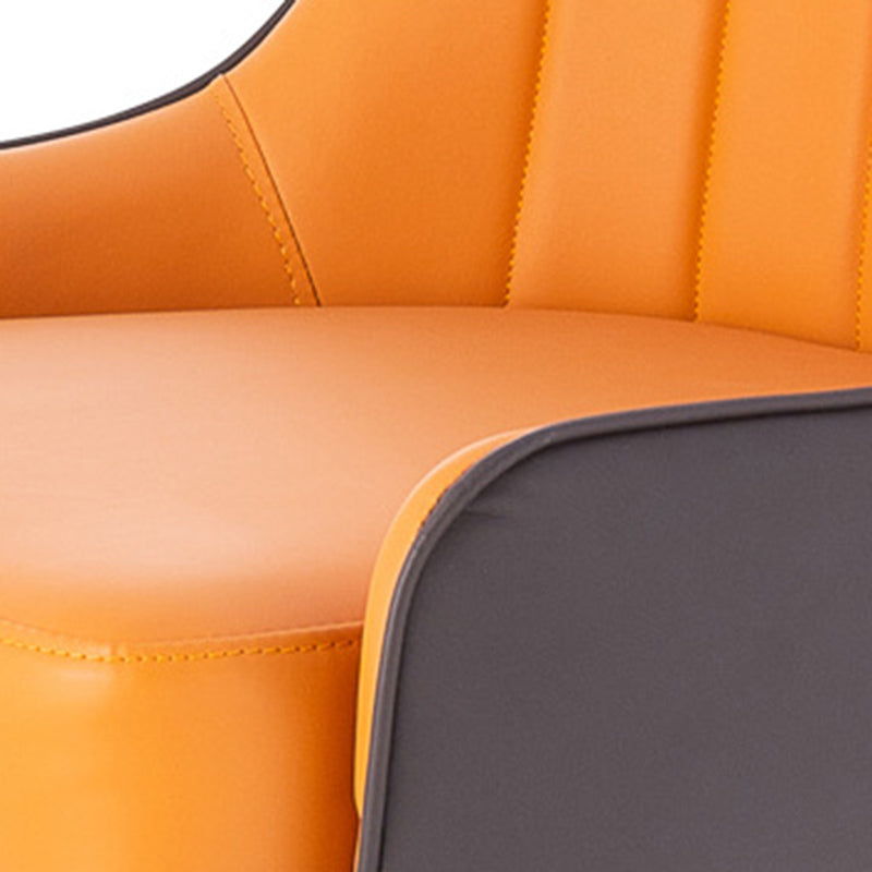 Glam Style Parsons Side Chair Leather Indoor Dining Chair for Living Room