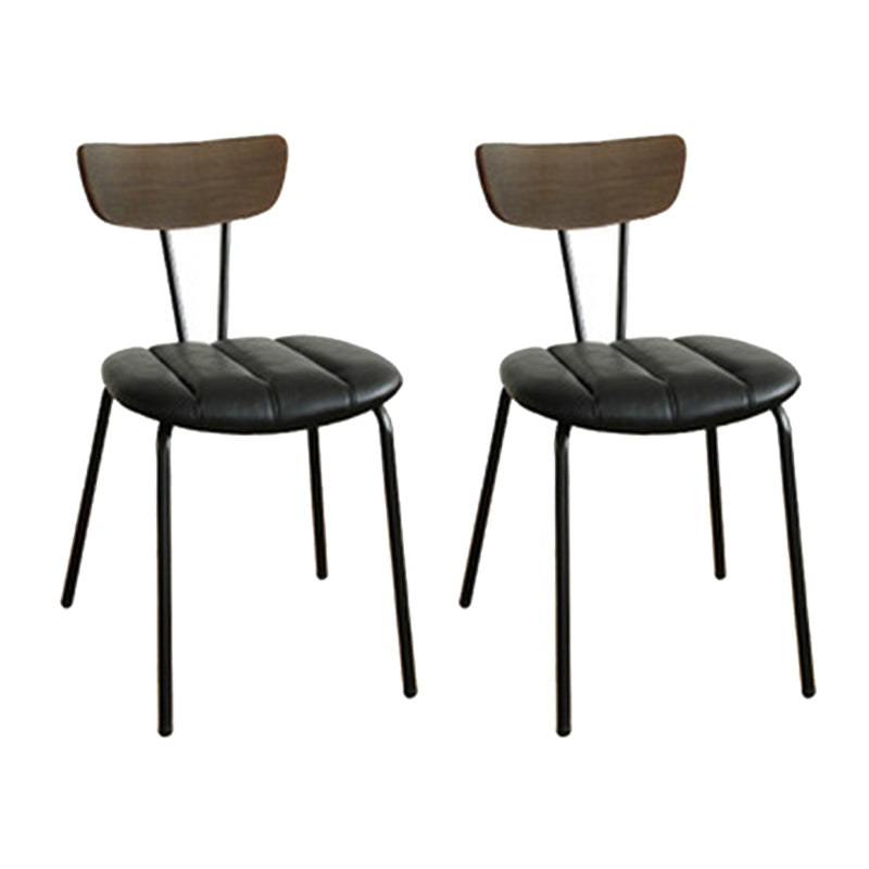 Home Kitchen Industrial Side Chair PU Leather Upholstered Armless Chair