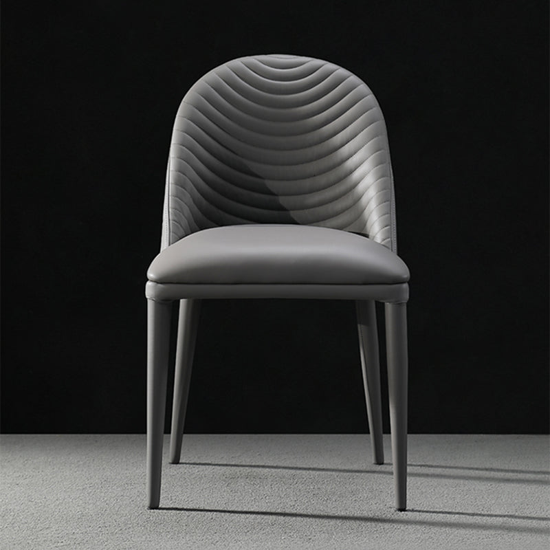 Parsons Side Chair Leather Metal Base Dining Chair for Dining Room