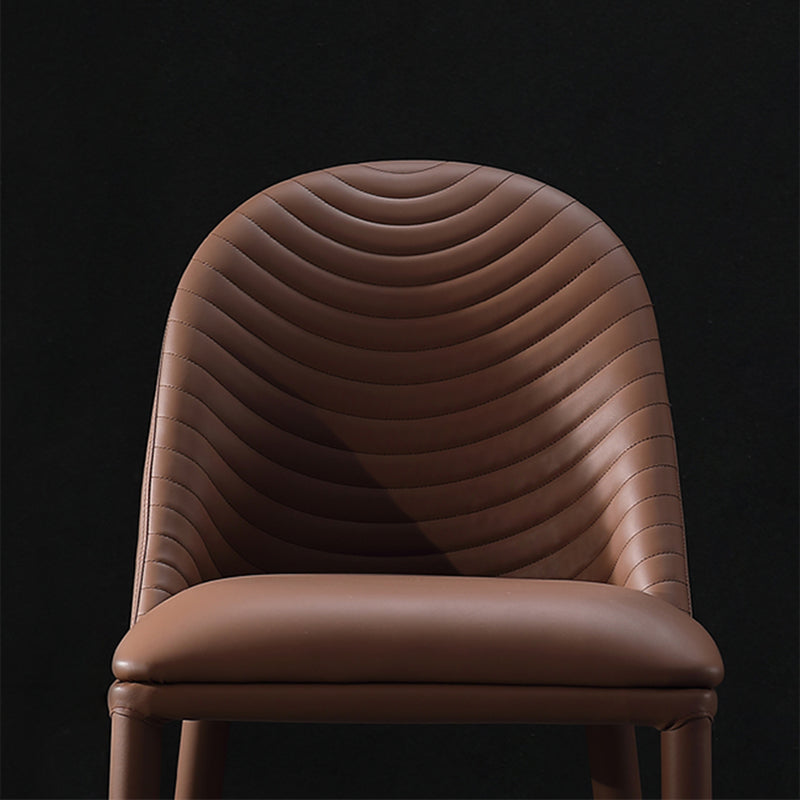 Parsons Side Chair Leather Metal Base Dining Chair for Dining Room