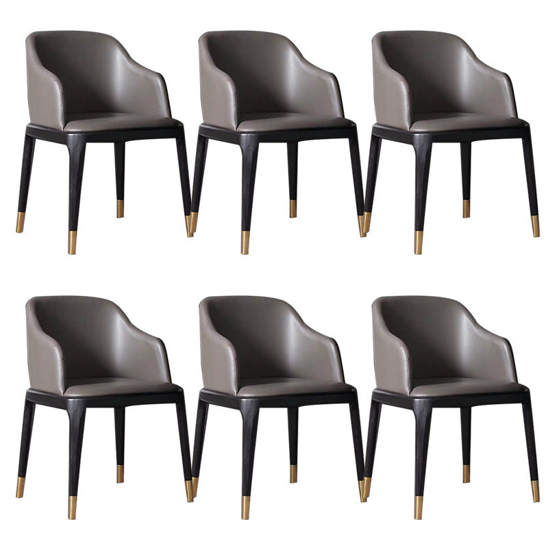 Faux Leather Upholstered Dining Chairs Industrial Solid Back Chair