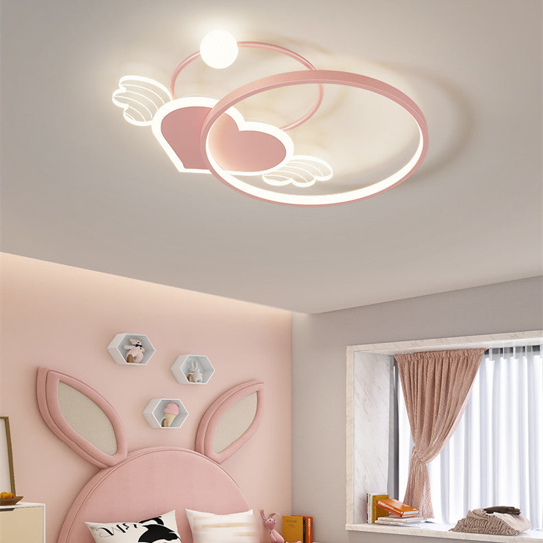 Circular Shape Flush Light Modern Style Metal 1 Light Flush Mount for Bedroom
