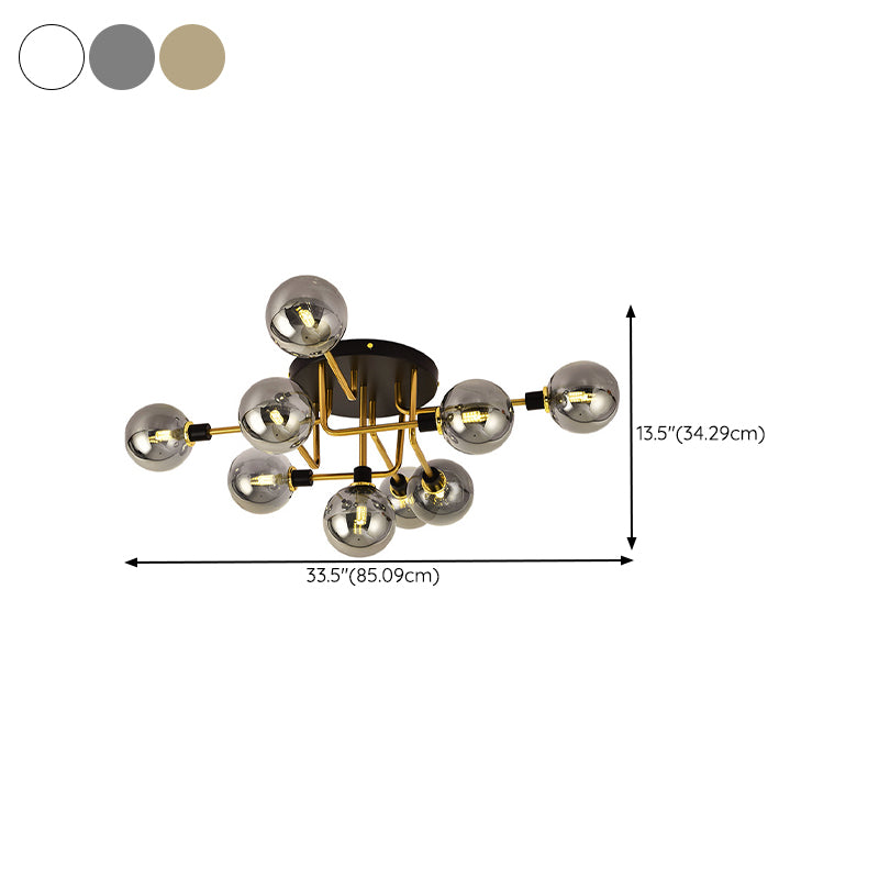 Nordic Style Metal Ceiling Light Ball Shape Shade Ceiling Lamp for Bedroom
