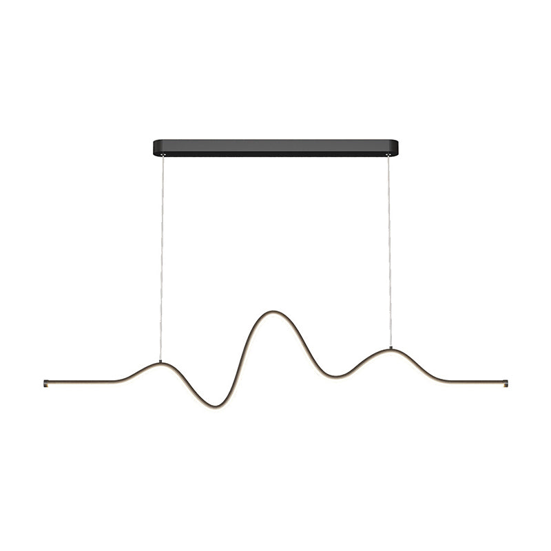 Linear Pendant Chandelier Contemporary Metal 1 Light Island Lamp