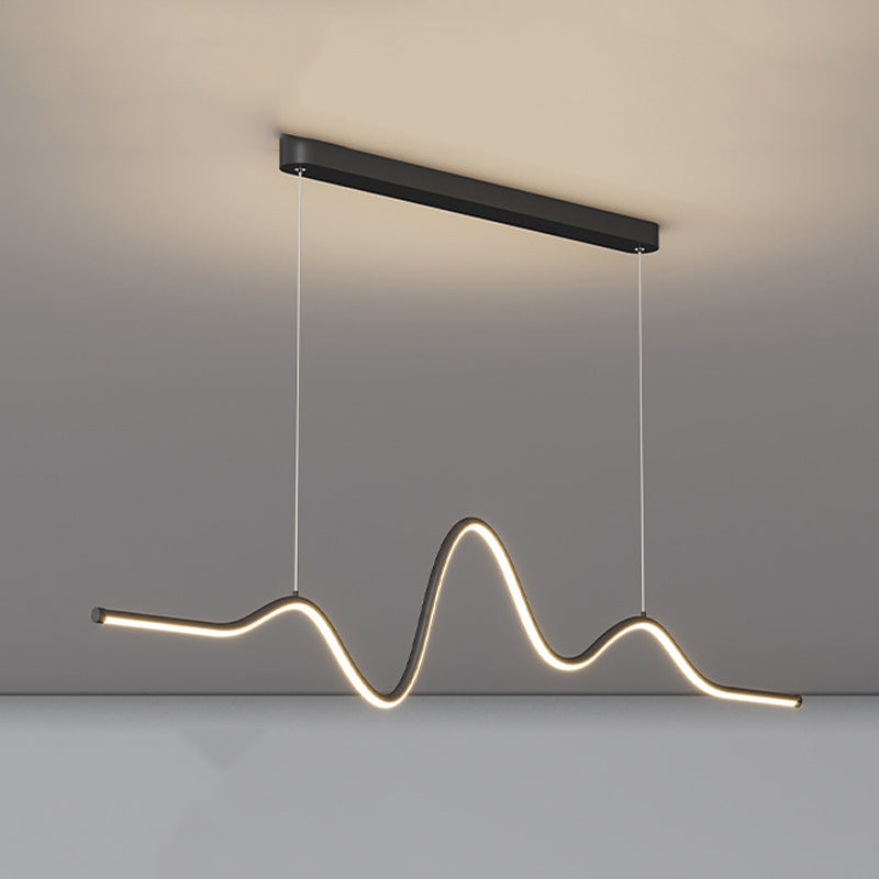 Linear Pendant Chandelier Contemporary Metal 1 Light Island Lamp