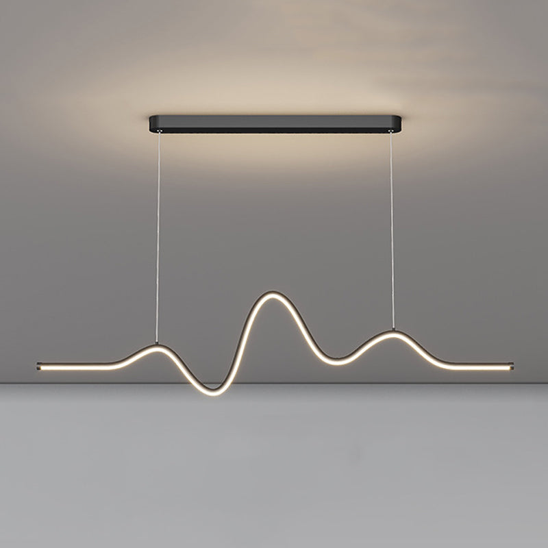 Linear Pendant Chandelier Contemporary Metal 1 Light Island Lamp