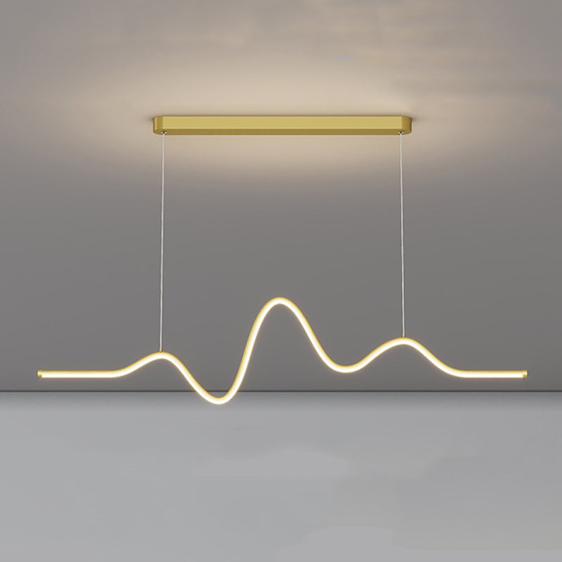 Linear Pendant Chandelier Contemporary Metal 1 Light Island Lamp