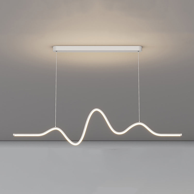 Linear Pendant Chandelier Contemporary Metal 1 Light Island Lamp