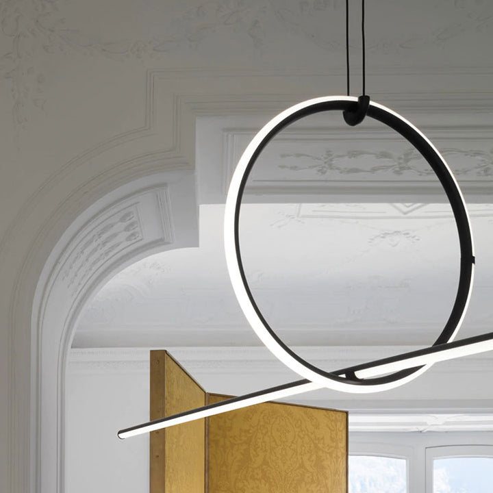 2 Lights Geometric Hanging Lighting Modern Metal Island Lighting