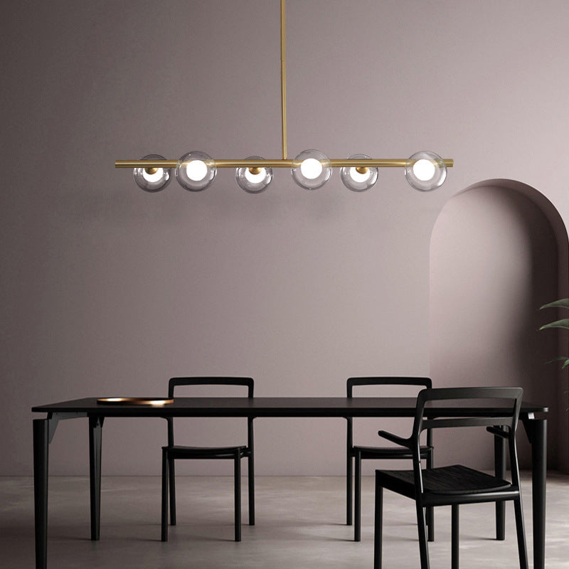 Simplicity Island Lighting Fixture Glass Shade Hanging Light for Dining Room