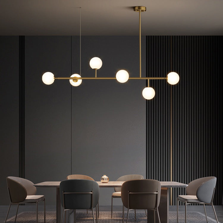 Minimalist Island Lighting Fixture Glass Hanging Light for Dining Room