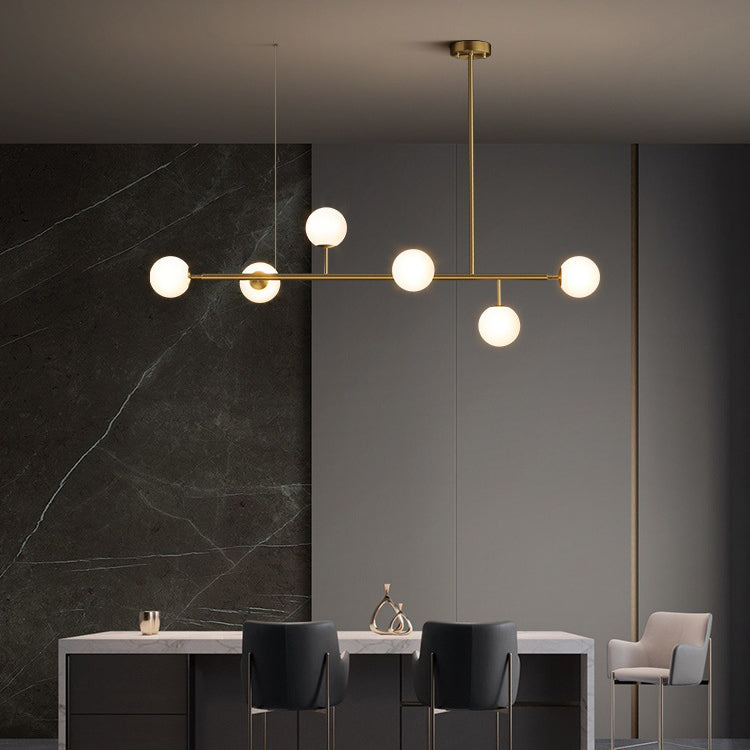 Minimalist Island Lighting Fixture Glass Hanging Light for Dining Room